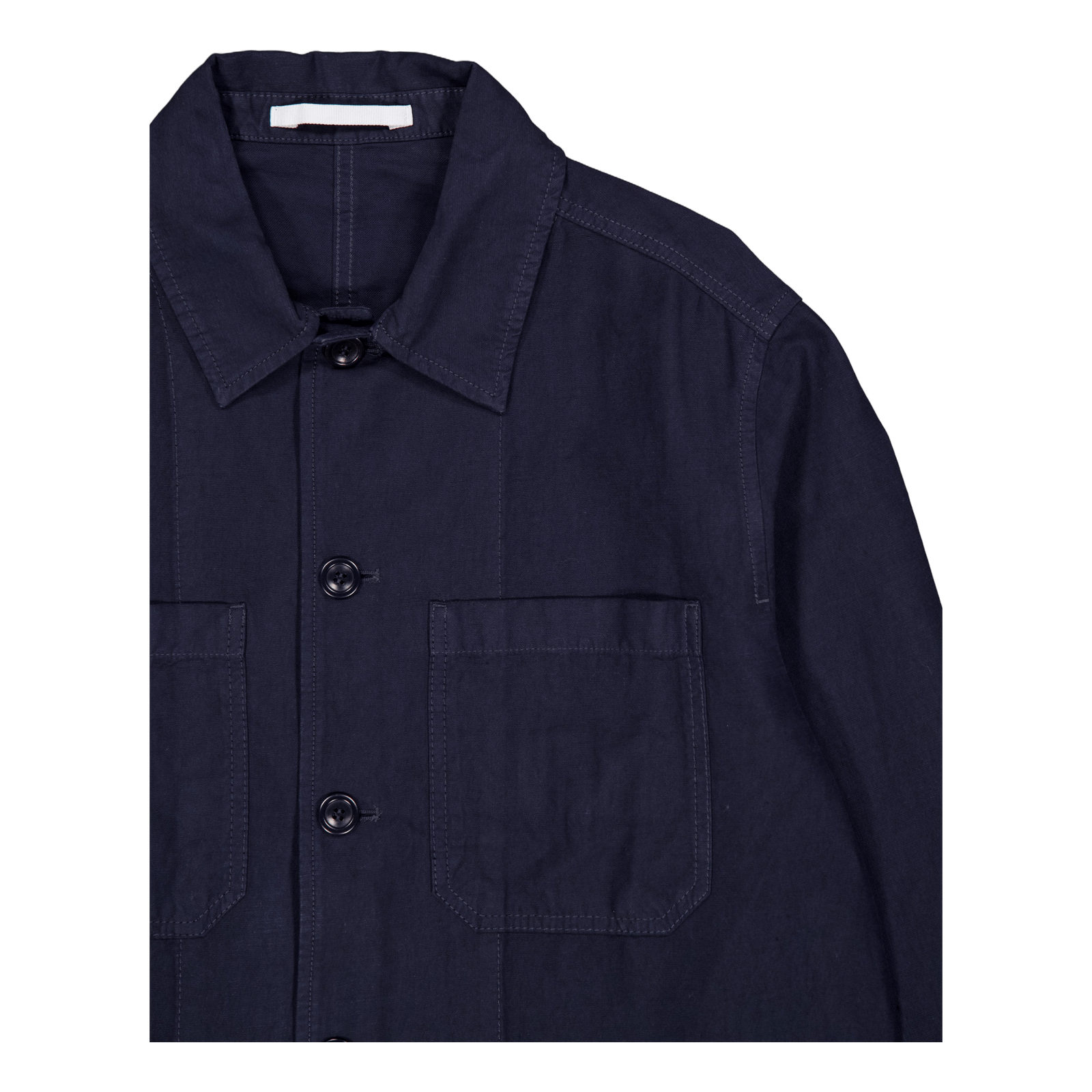 Tyge Cotton Linen Overshirt Dark Navy