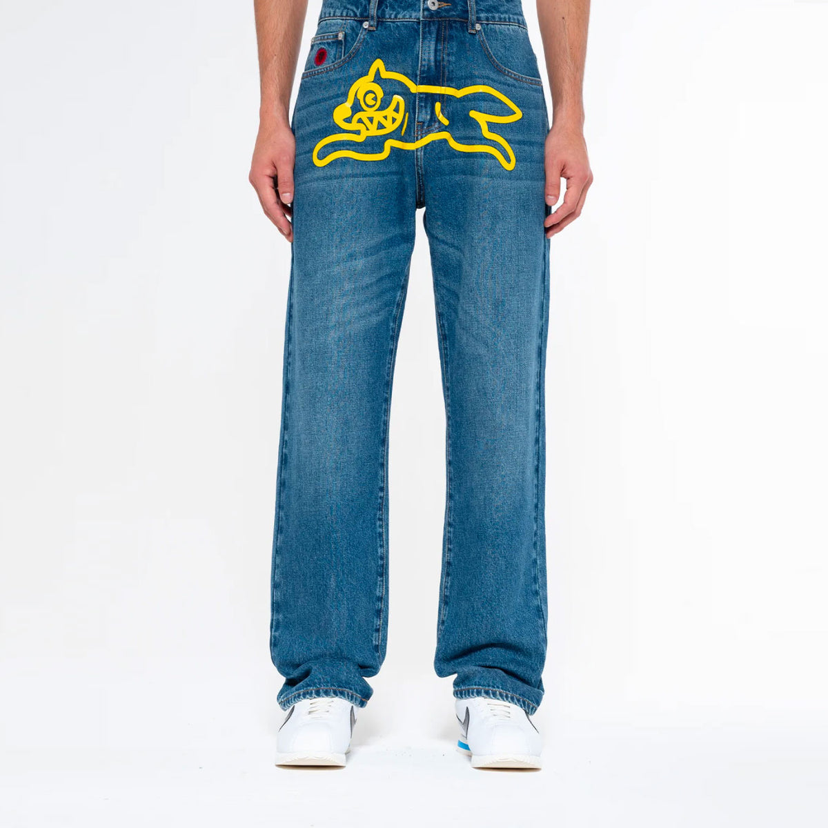 Running Dog Denim Pants Dark Blue Wash