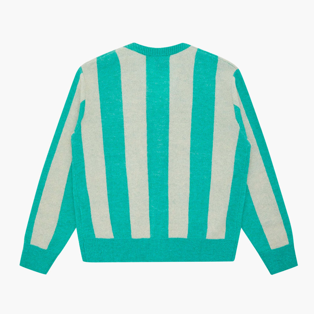 Striped Knitted Cardigan Teal Stripe