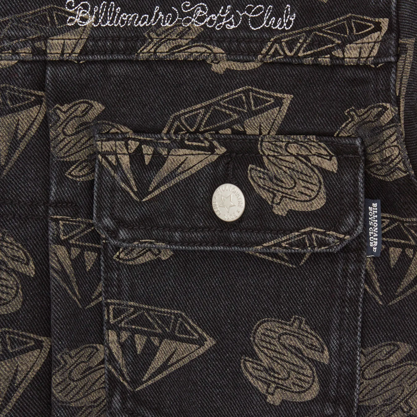 Diamonds & Dollars Denim Jacke Black