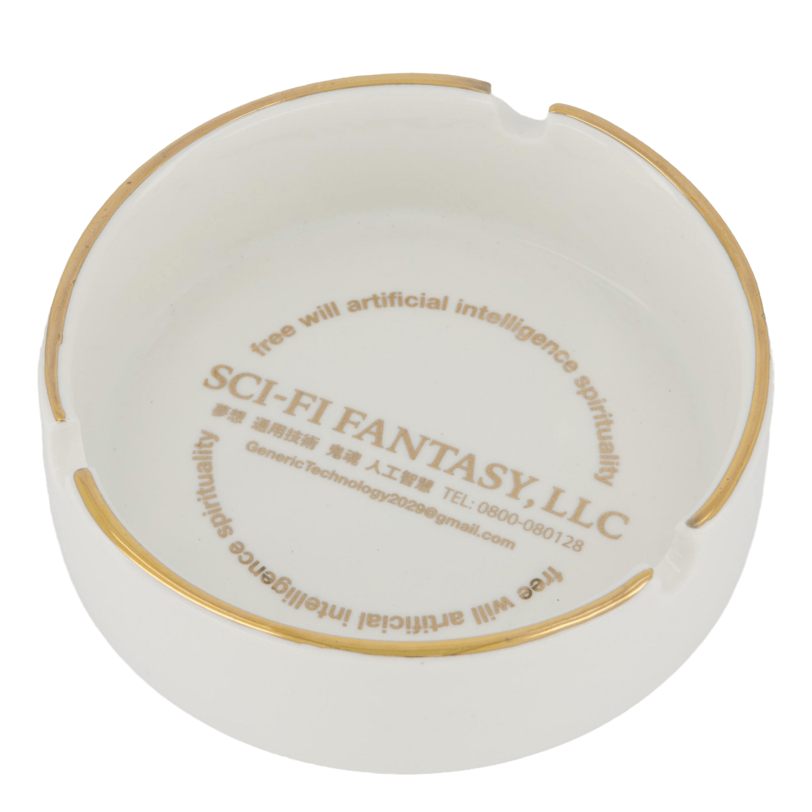 Sc-fi Ashtray White/gold