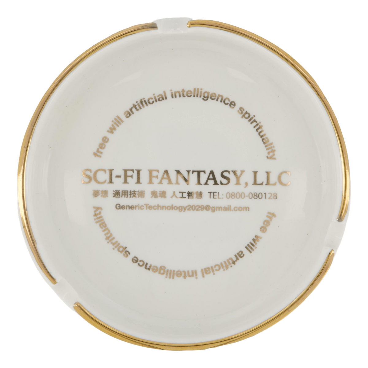 Sc-fi Ashtray White/gold