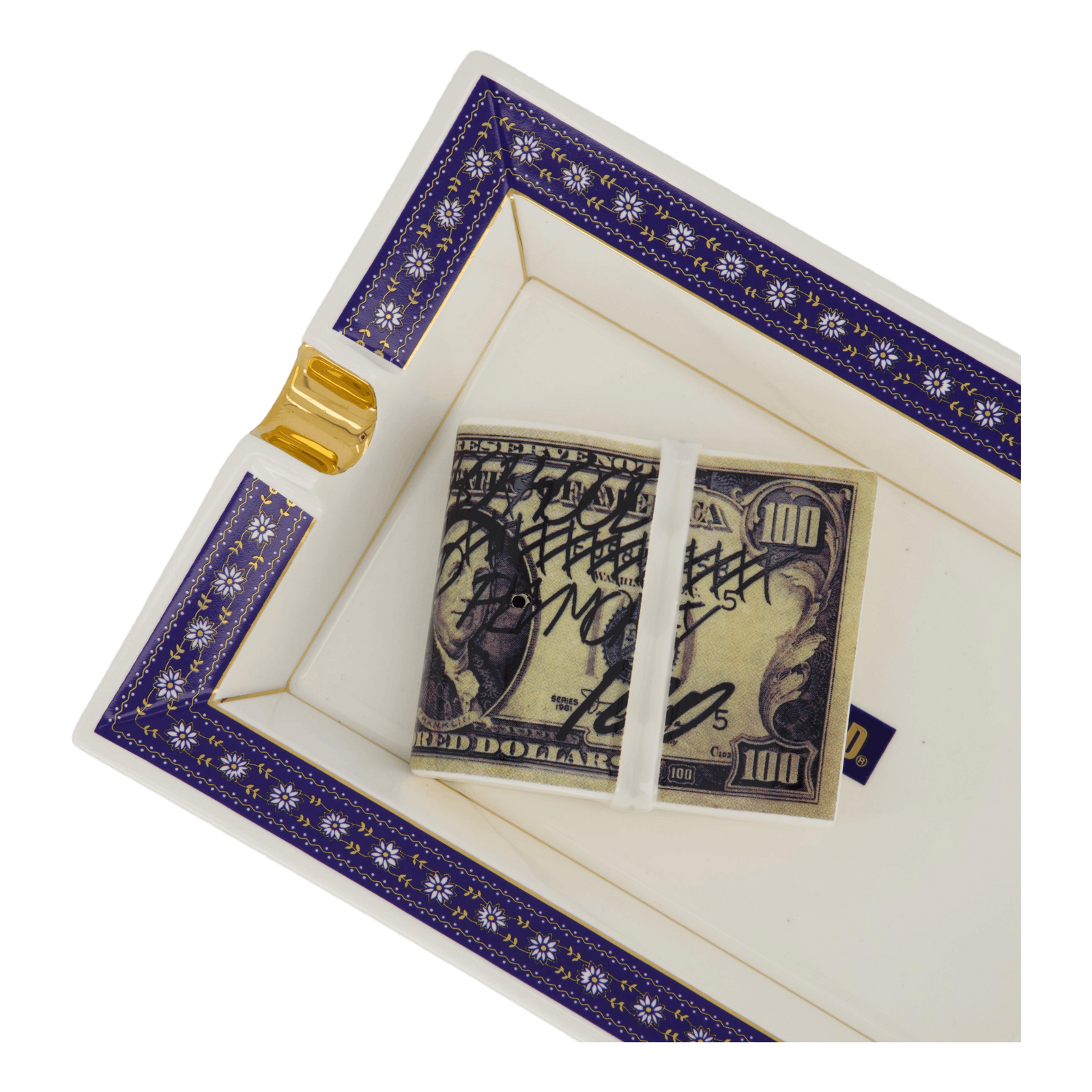 Square Incense Tray Navy