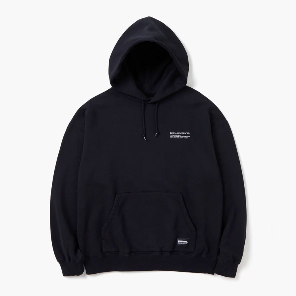 Plain Sweat Parka Ls Black