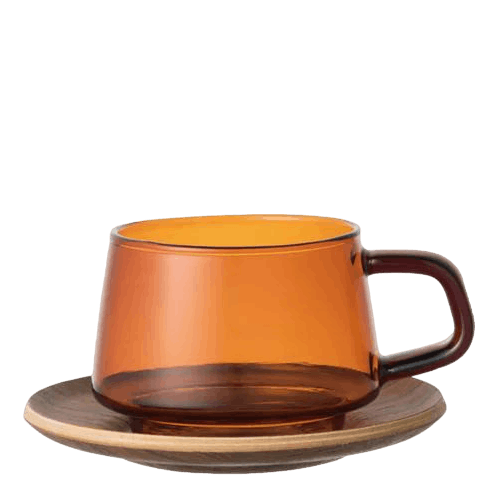 Sepia Cup &amp; Saucer 270ml Amber