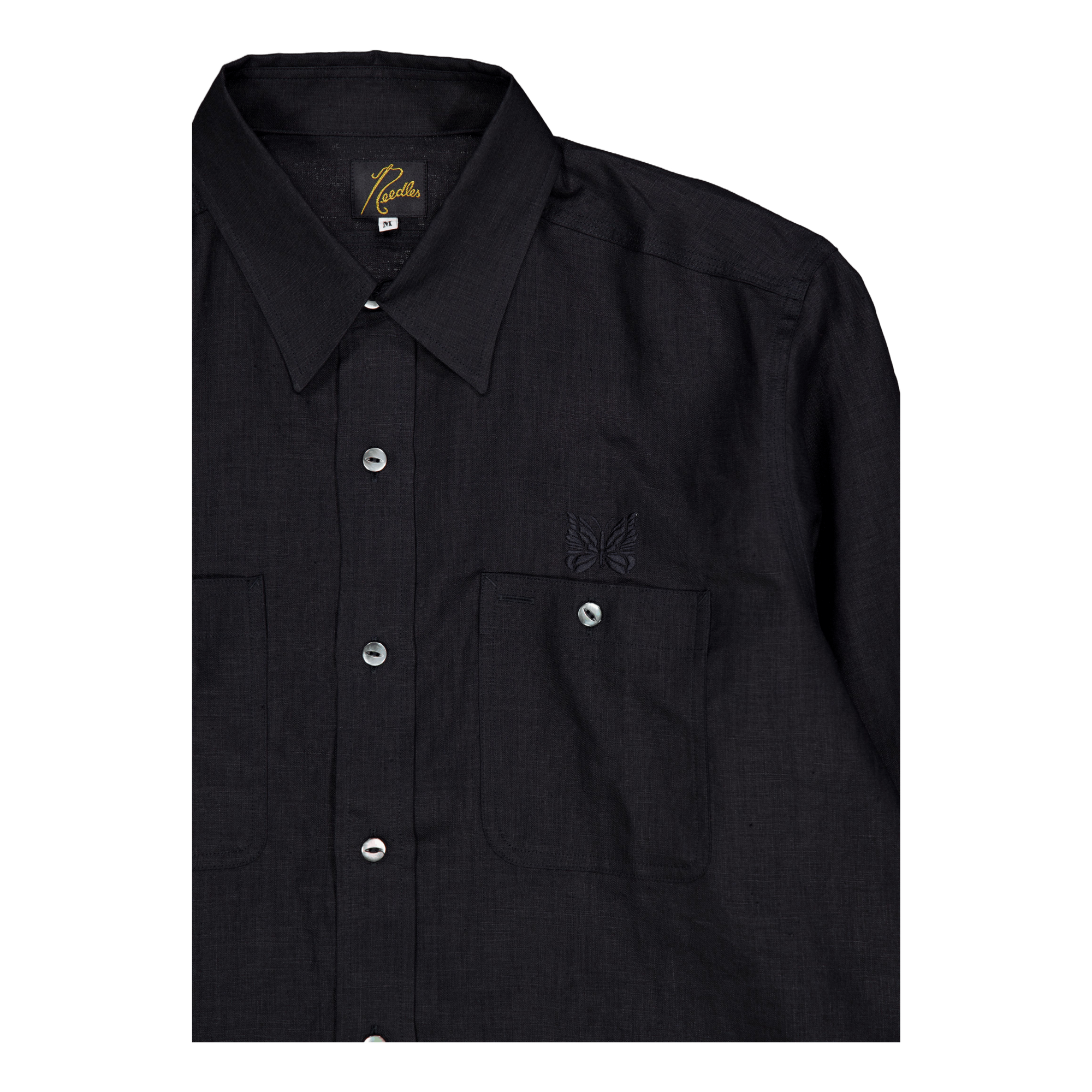 Needles Work Shirt - Linen Can D-black