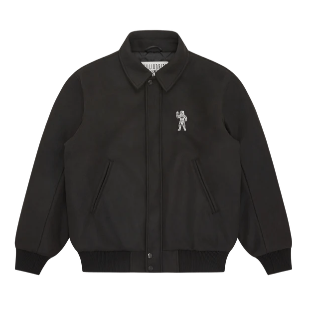 Collared Varsity Jacket Black