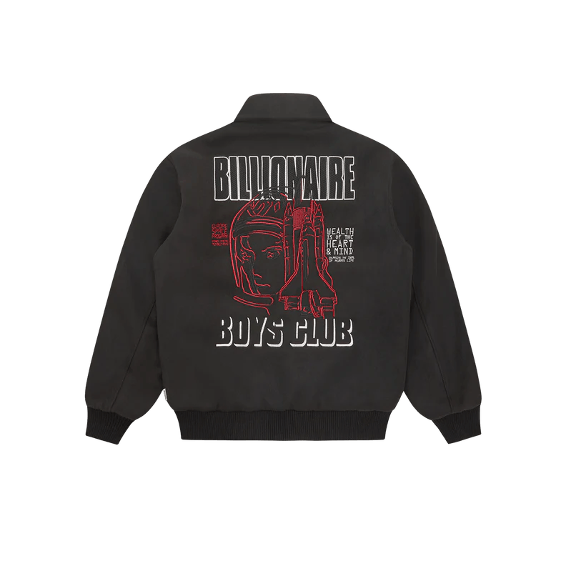 Collared Varsity Jacket Black