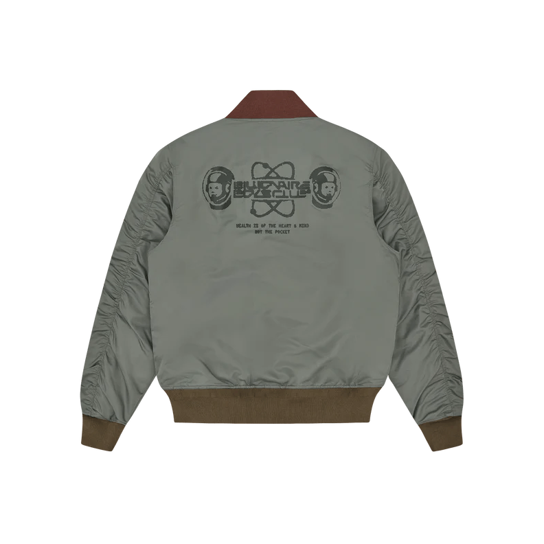 Nylon Shell Bomber Jacket Olive