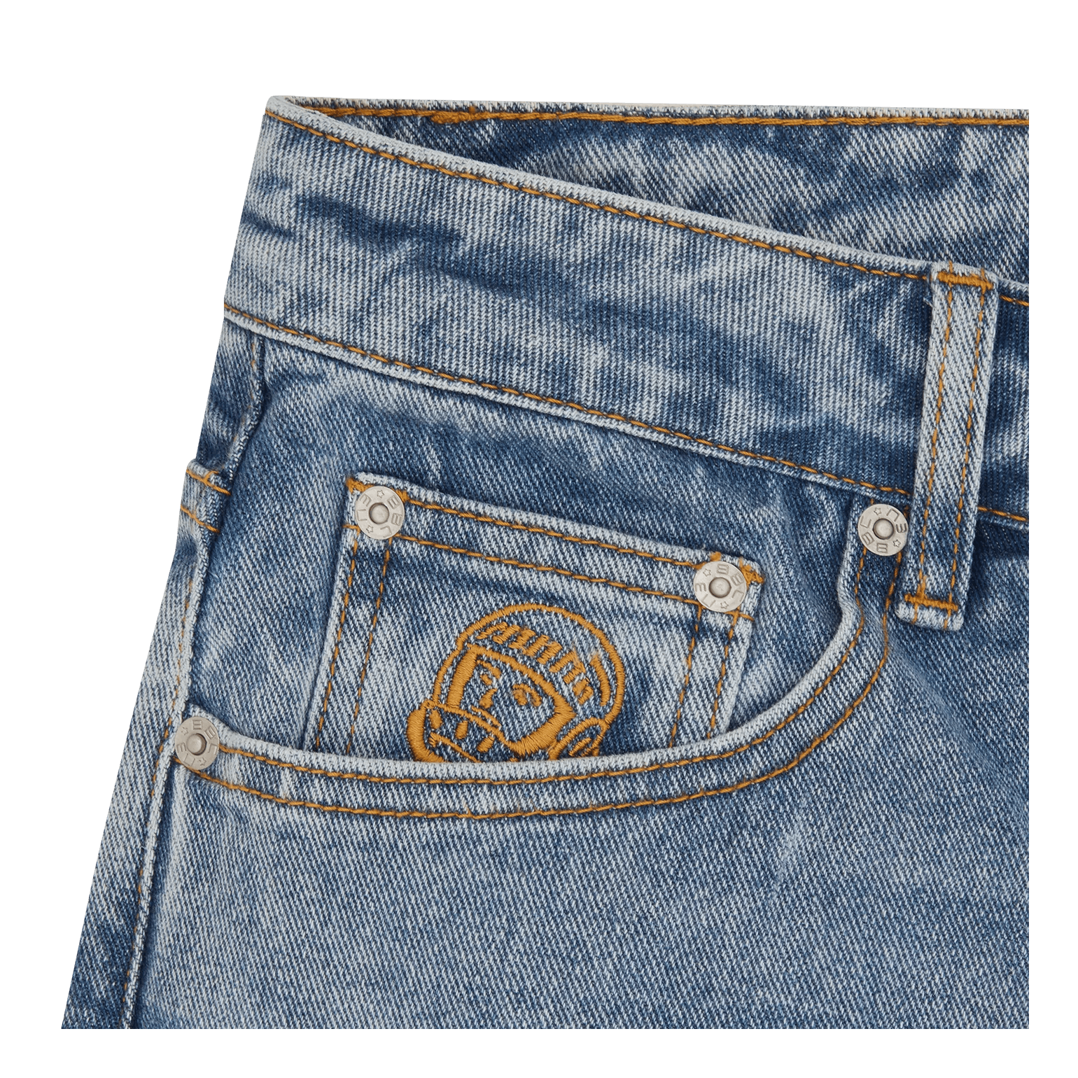 Diamond & Dollar Embroidered D Stonewash Blue