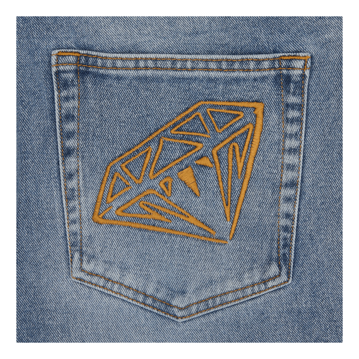 Diamond & Dollar Embroidered D Stonewash Blue