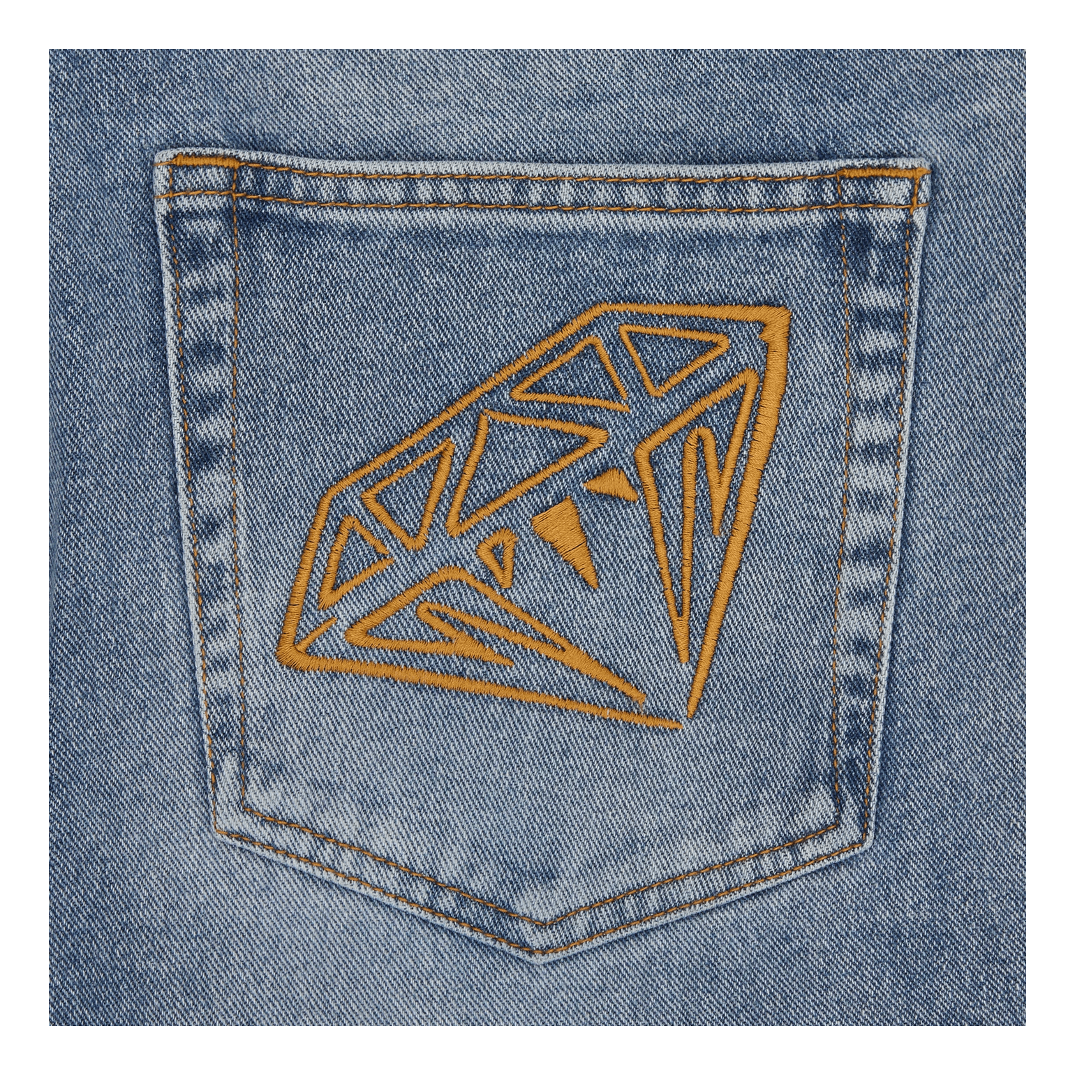 Diamond & Dollar Embroidered D Stonewash Blue