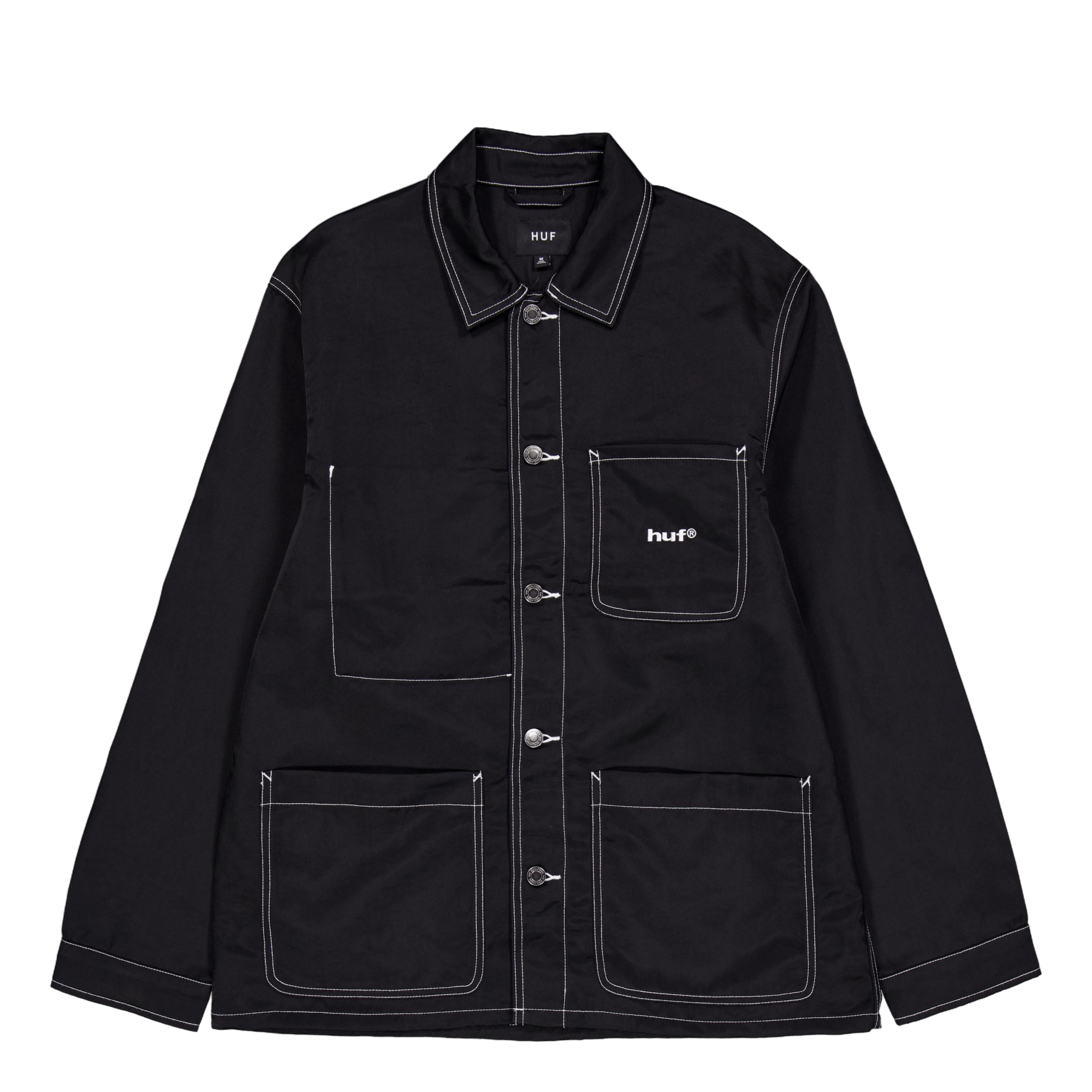 Contrast Nylon Chore Jacket Black