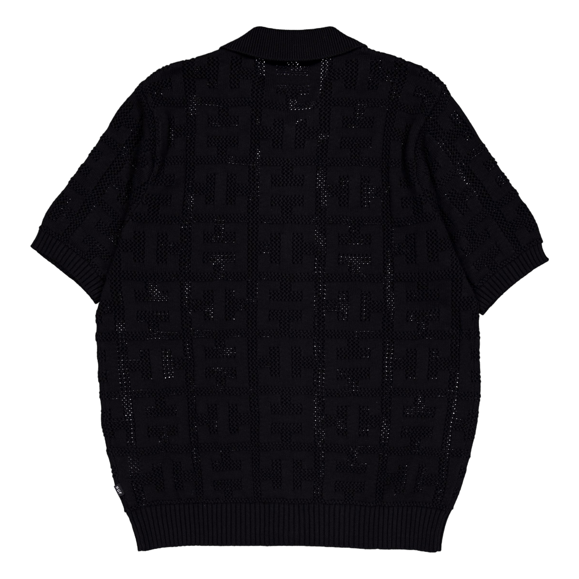 Monogram Jacquard Zip Sweater Black