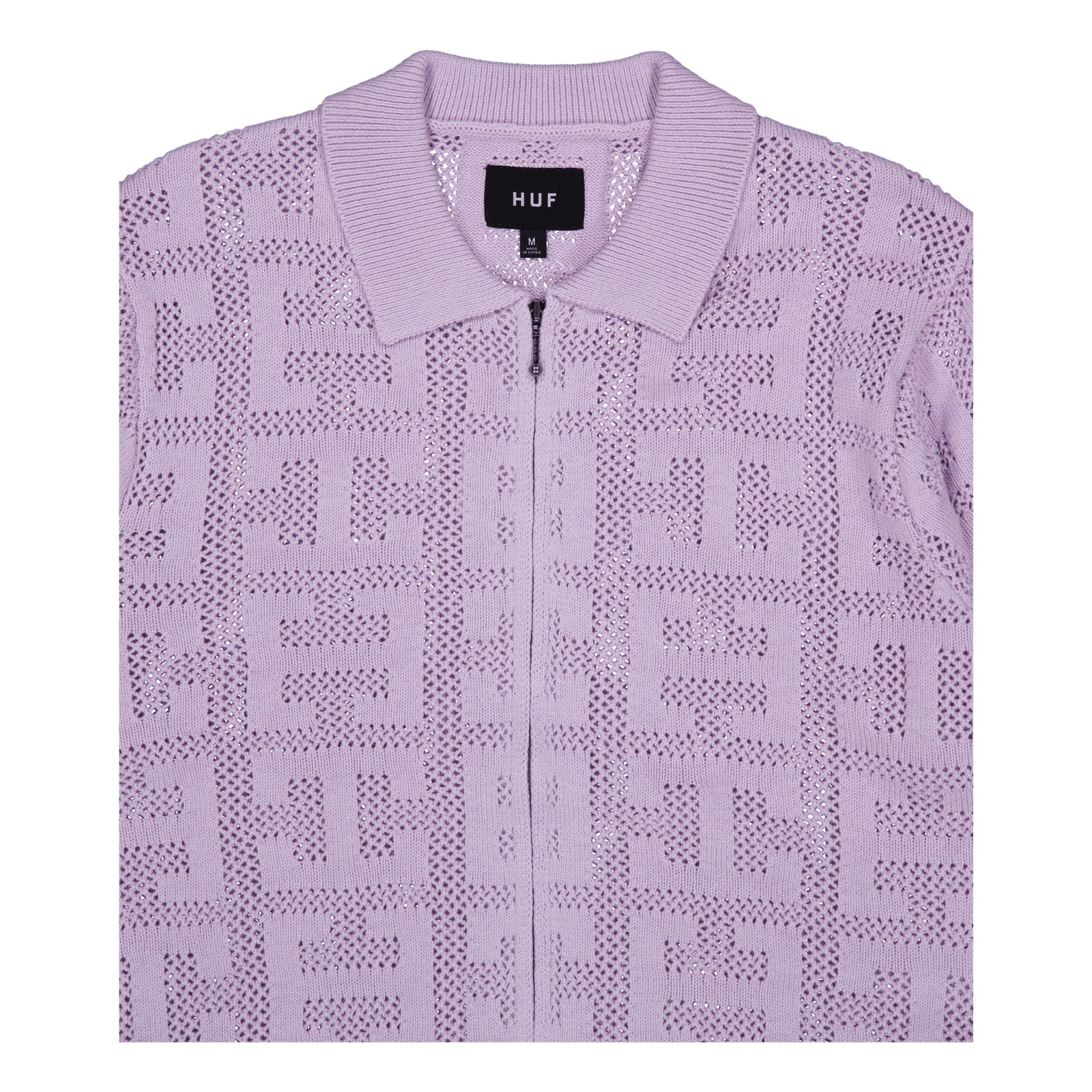 Monogram Jacquard Zip Sweater Lavender