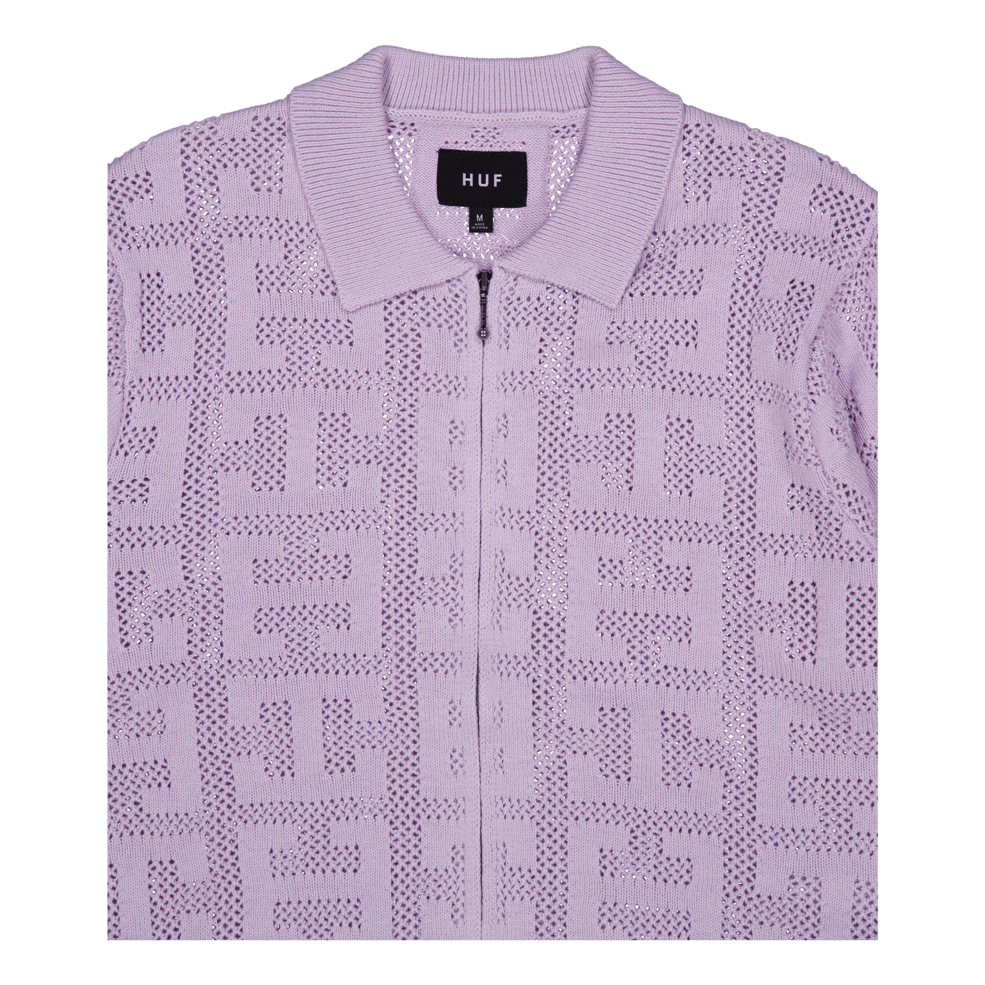 Monogram Jacquard Zip Sweater Lavender