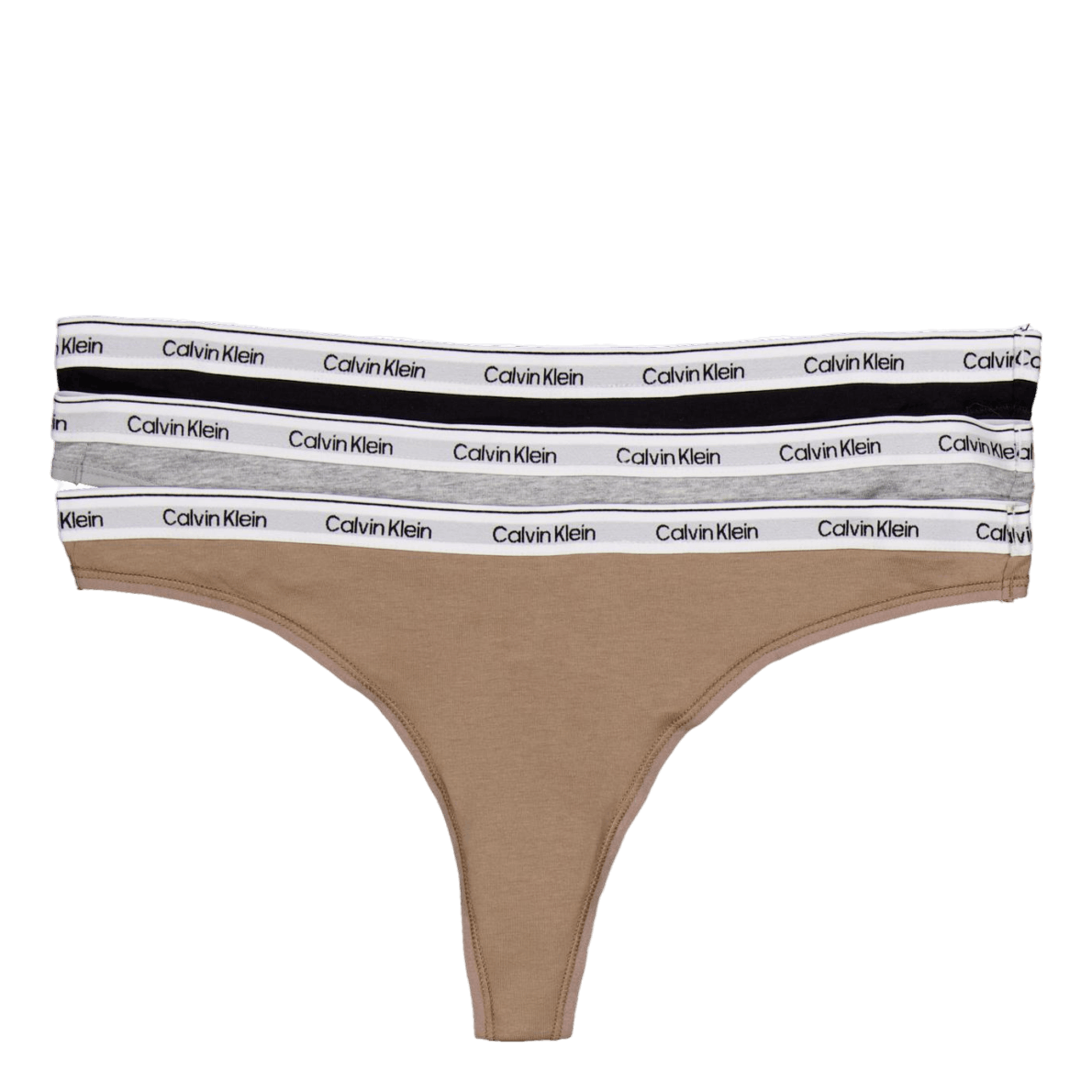 Thong 3pk Black/ Grey Heather / Café Fun