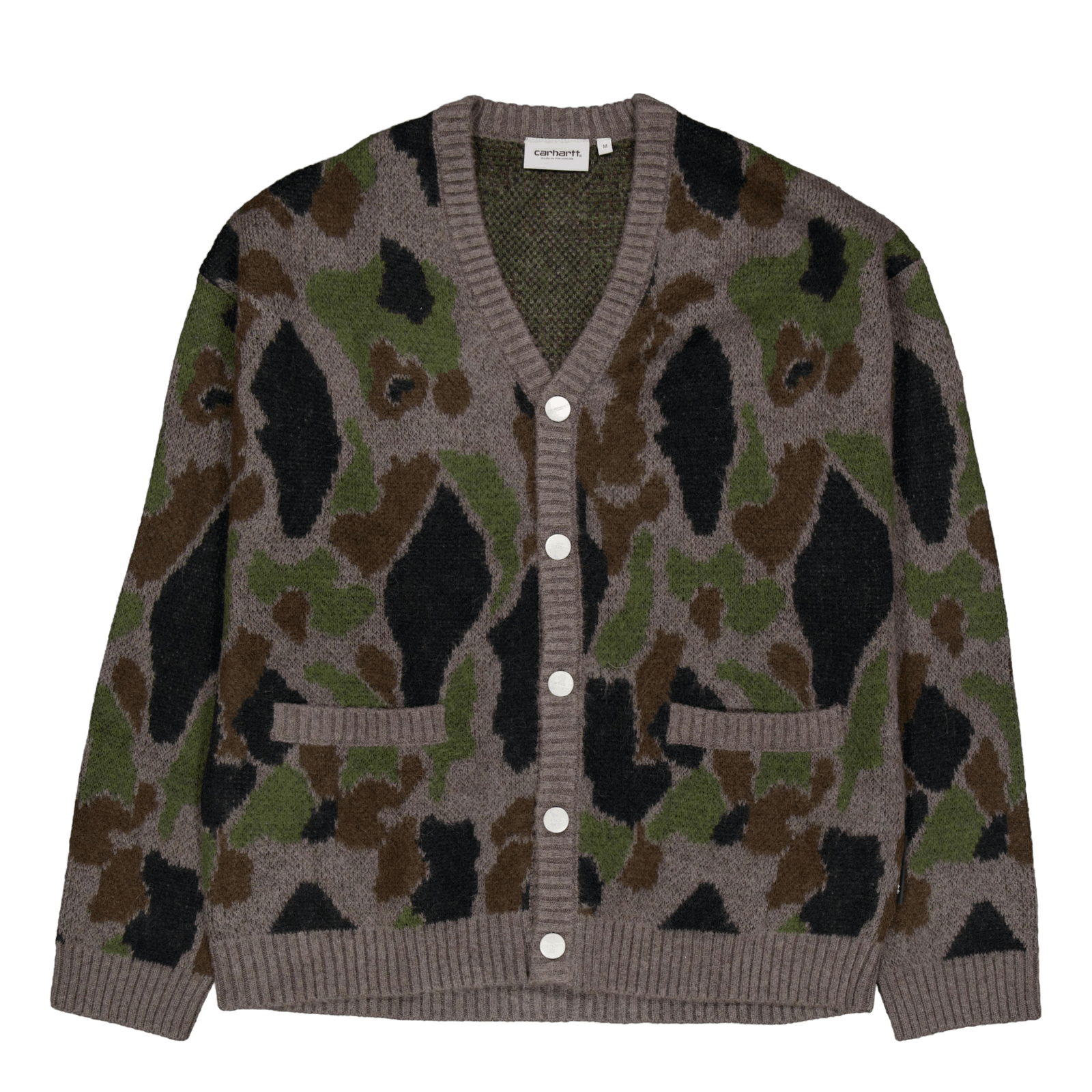 Merton Cardigan Camo Duck Jacquard, Grey