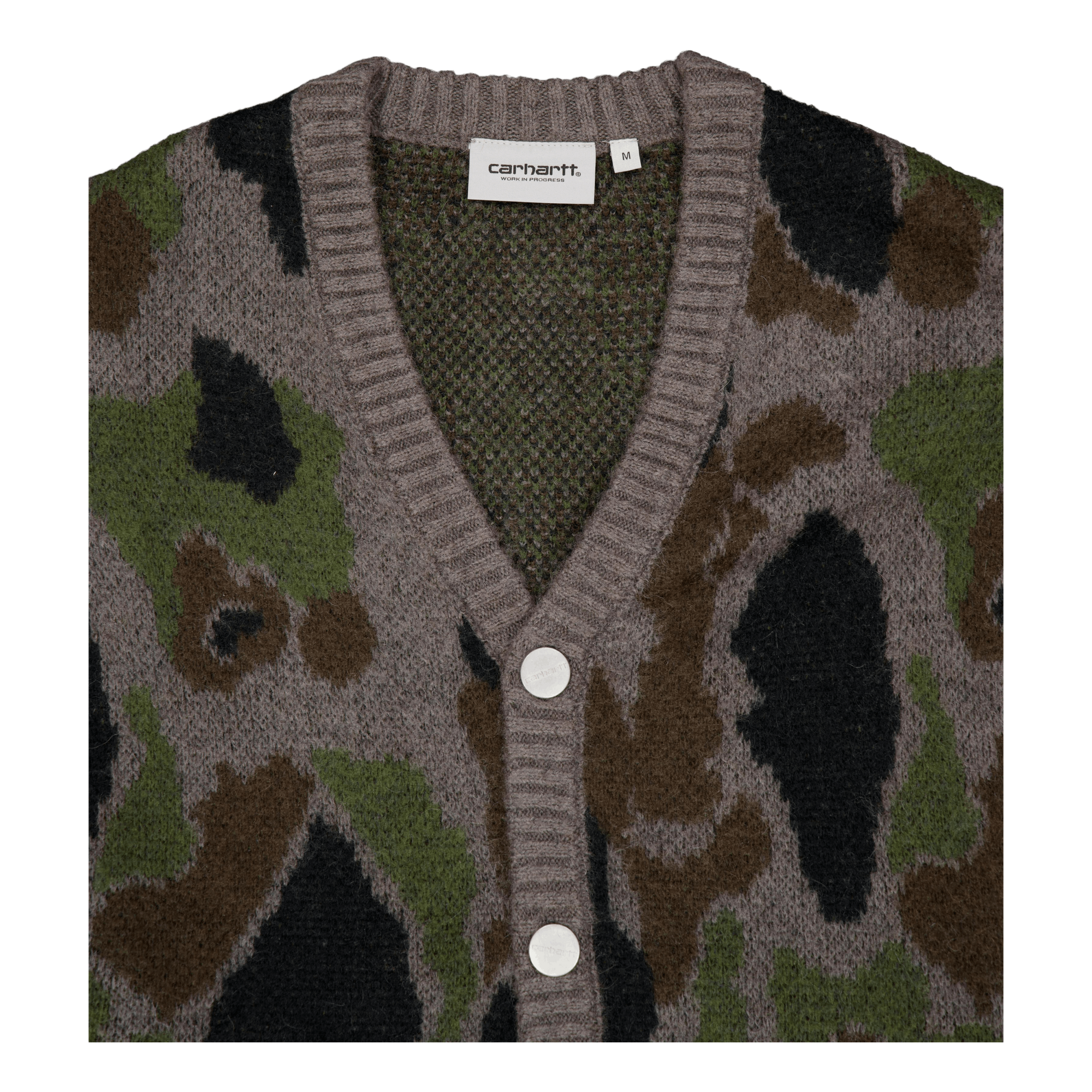 Merton Cardigan Camo Duck Jacquard, Grey