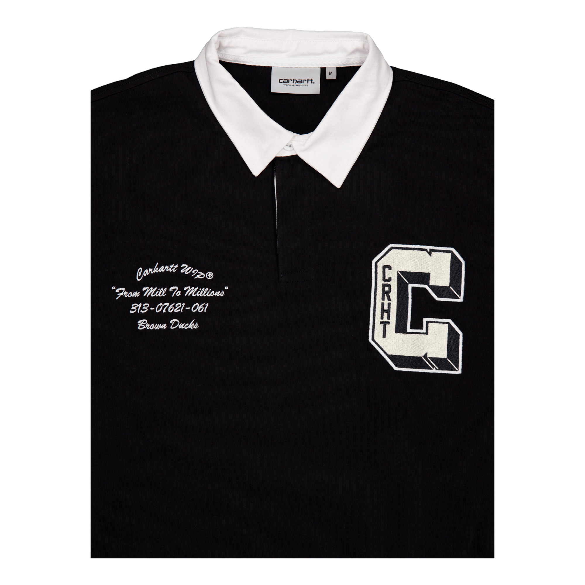 L/s Brown Ducks Rugby Shirt Black / White