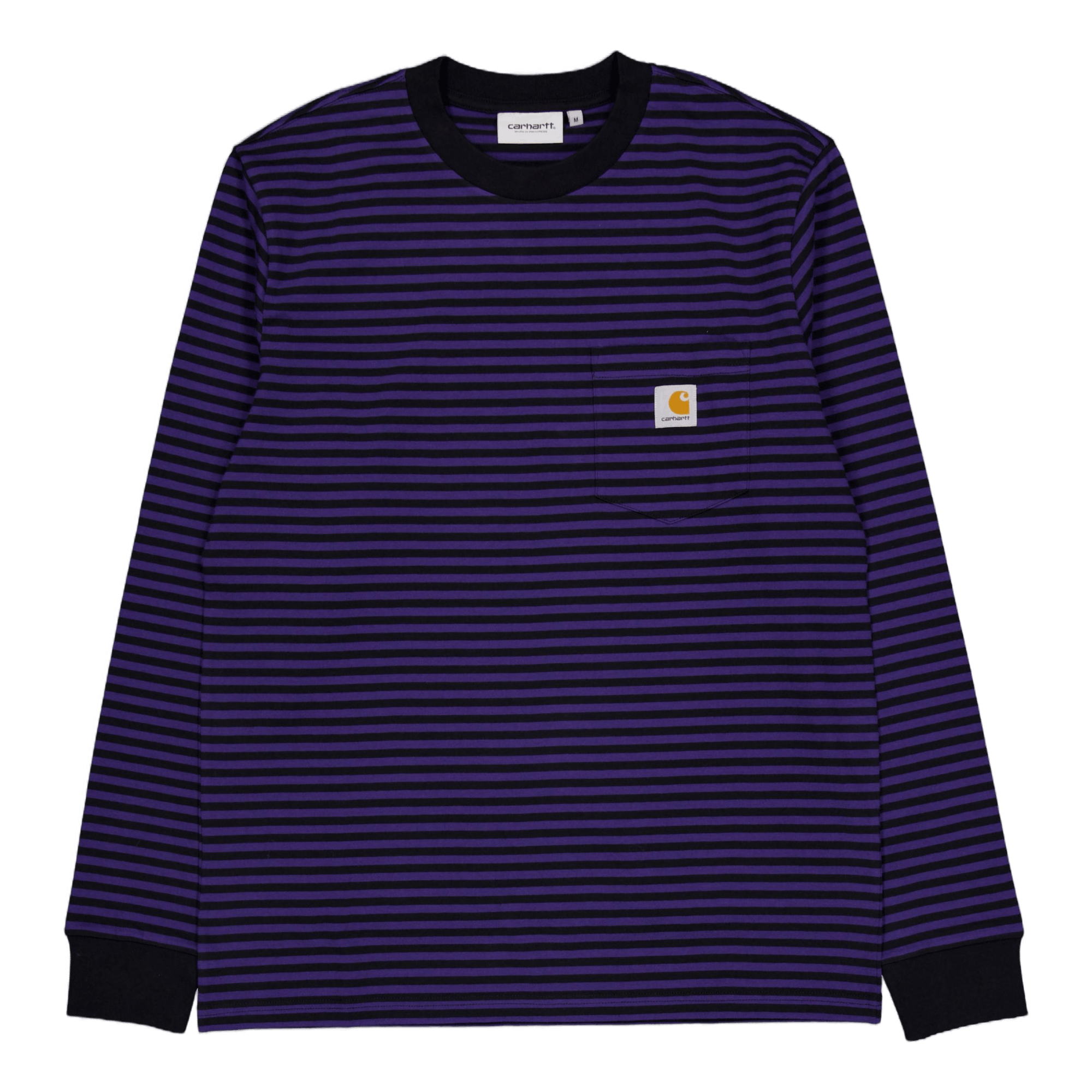 L/s Verner Pocket T-shirt Verner Stripe, Black / Aura