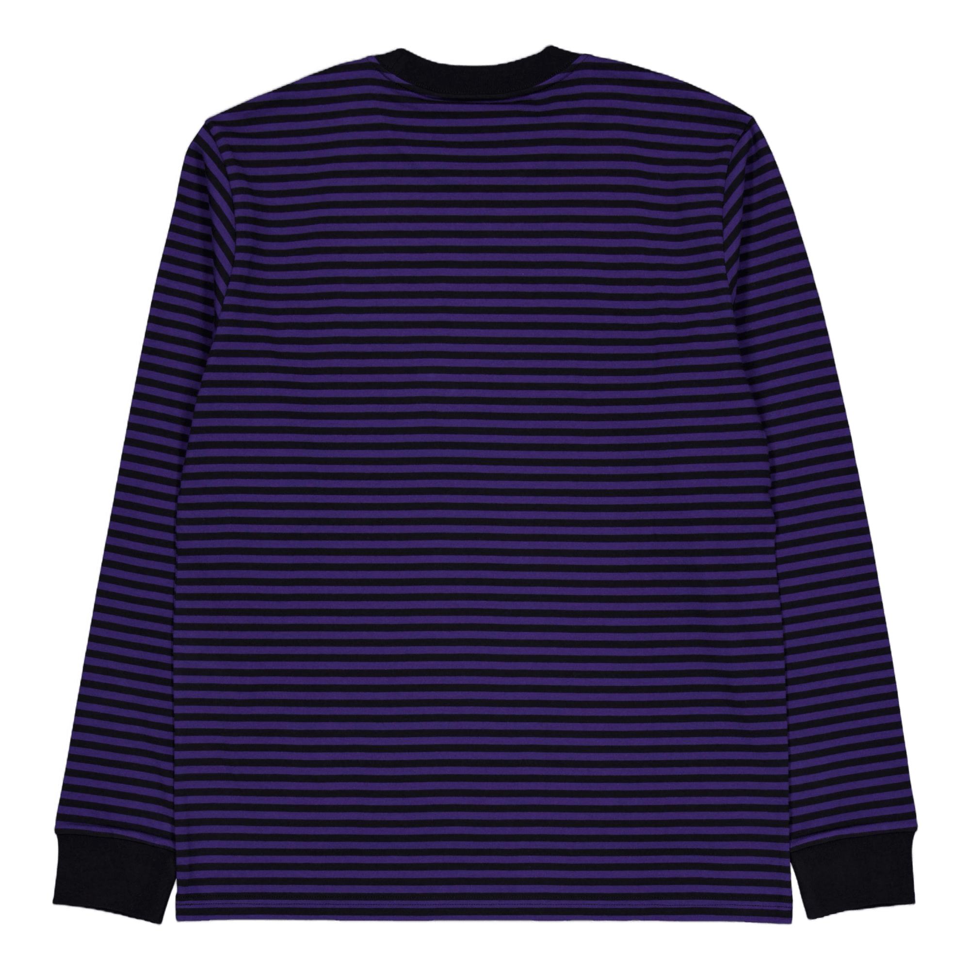 L/s Verner Pocket T-shirt Verner Stripe, Black / Aura