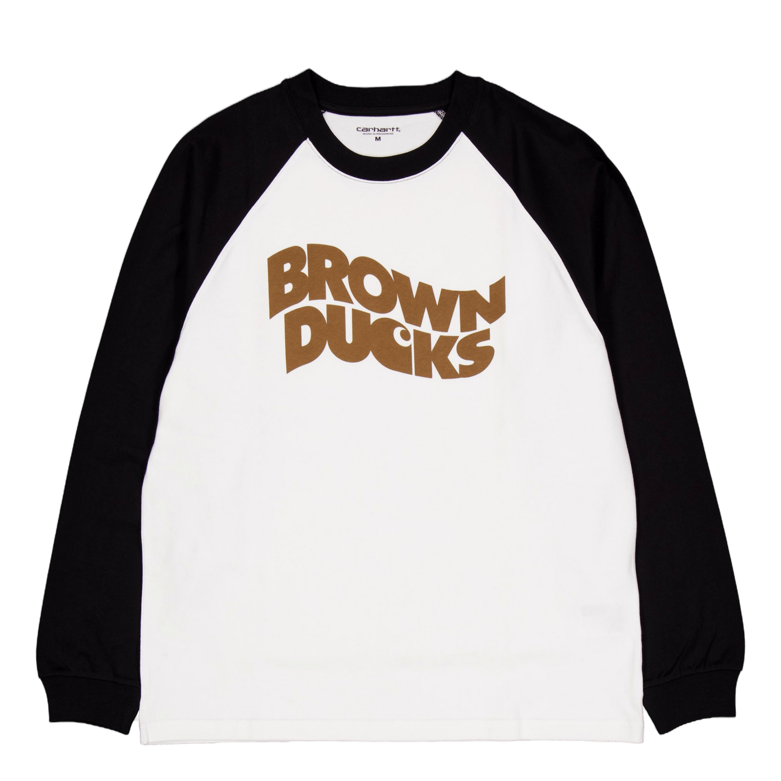 L/s Brown Ducks Baseball T-s White / Black