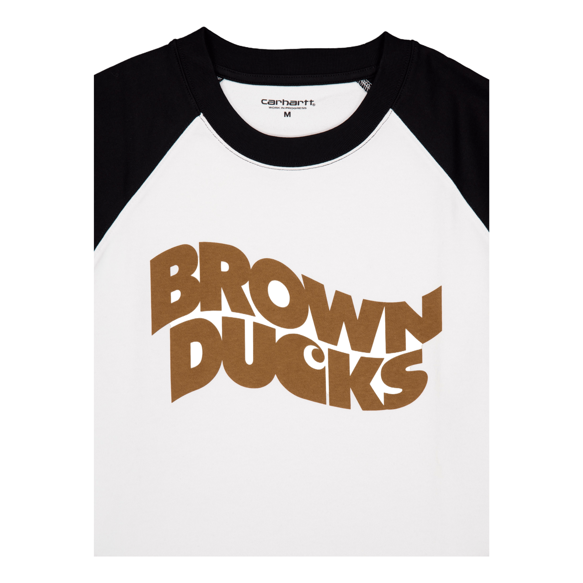 L/s Brown Ducks Baseball T-s White / Black