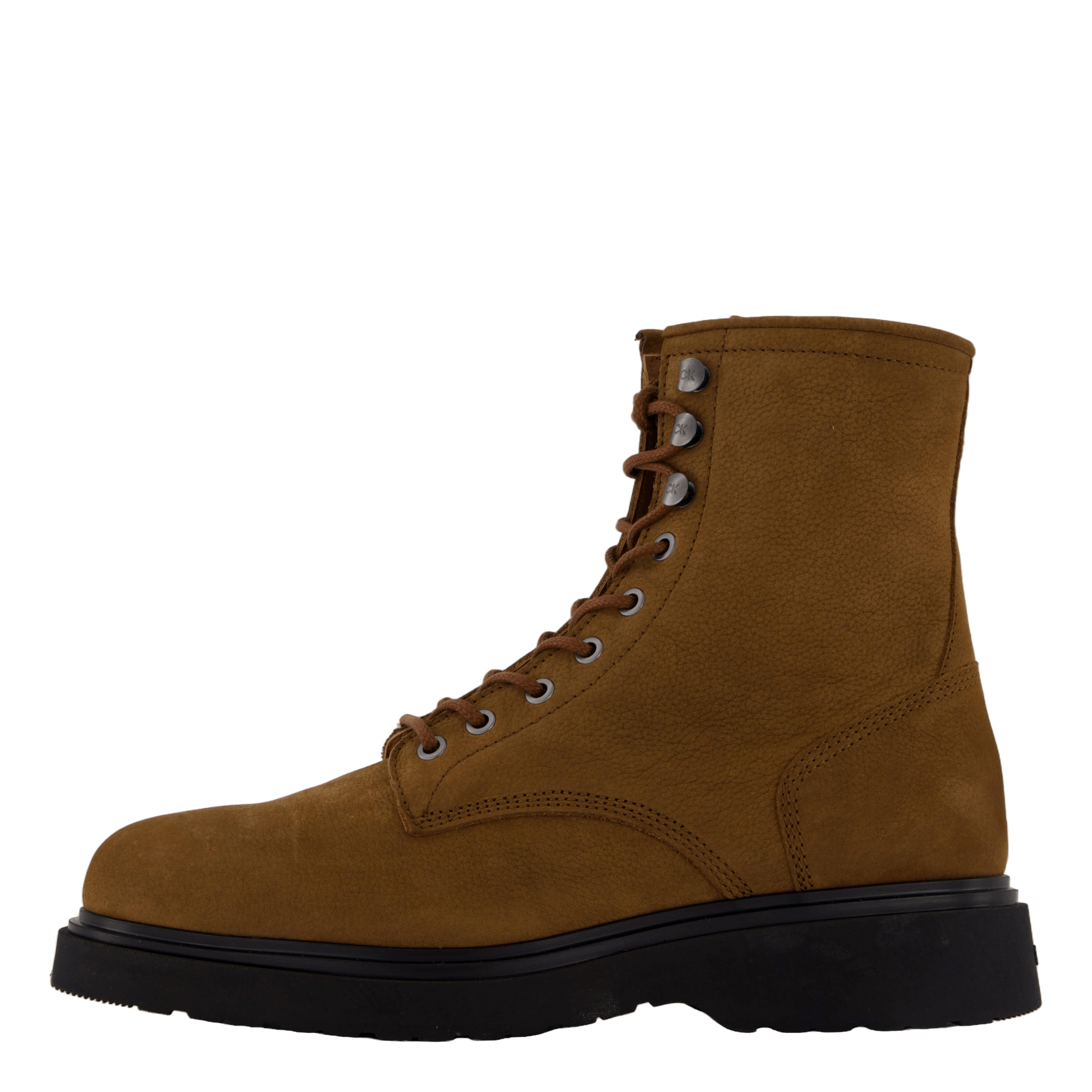 Lace Up Boot W/ Zip Suede Snuff Brown