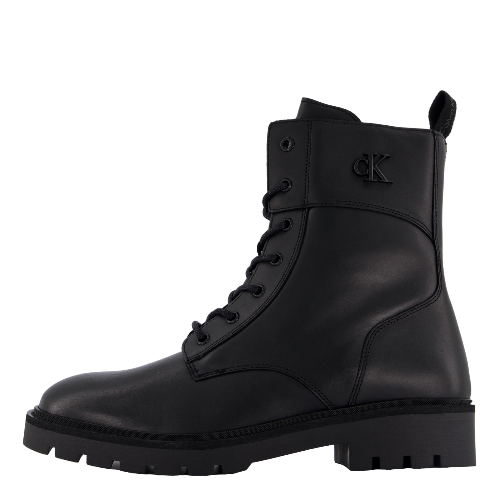 Combat Boot Mid Zip Lth In Cal Triple Black