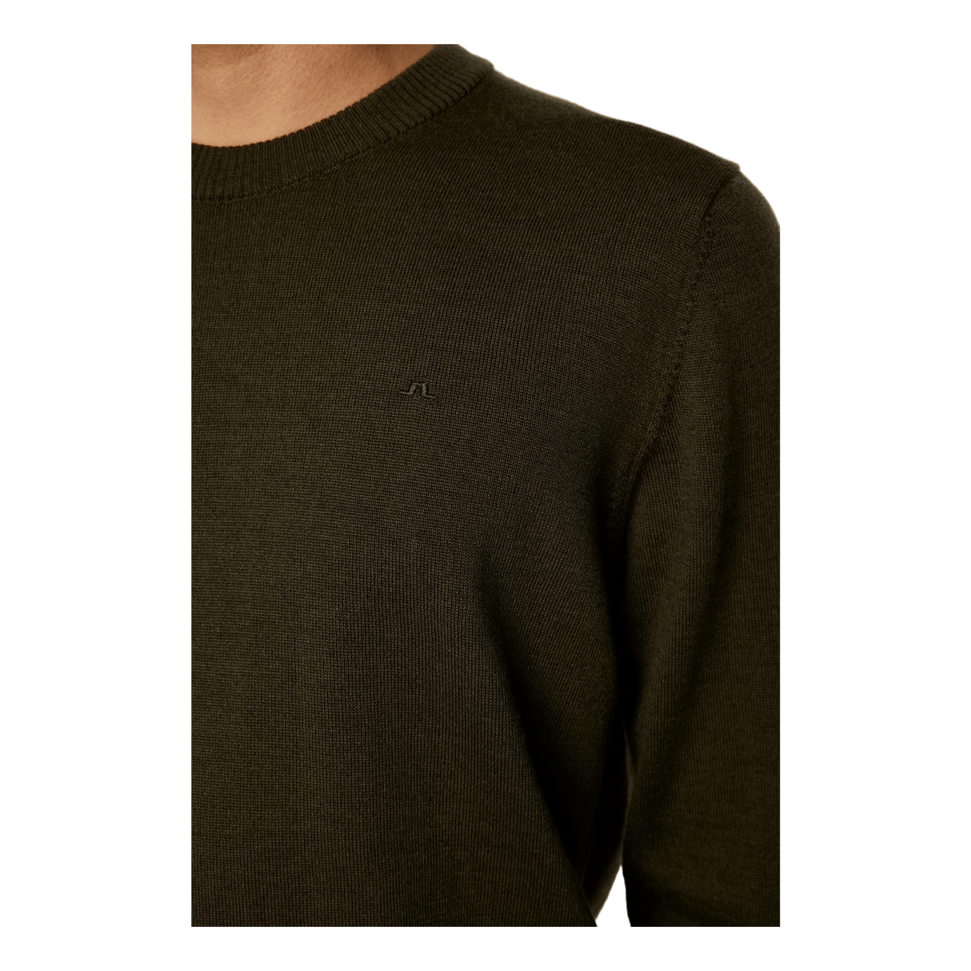 Keane Merino Crew Neck Sweater Forest Green