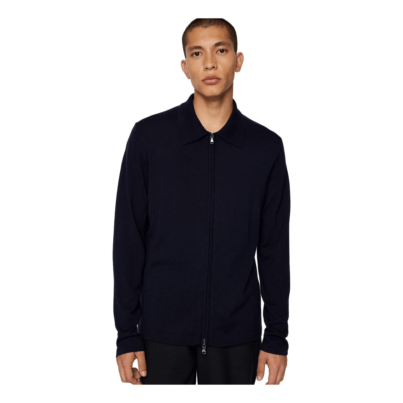 Kaleb Merino Zip Cardigan Jl Navy