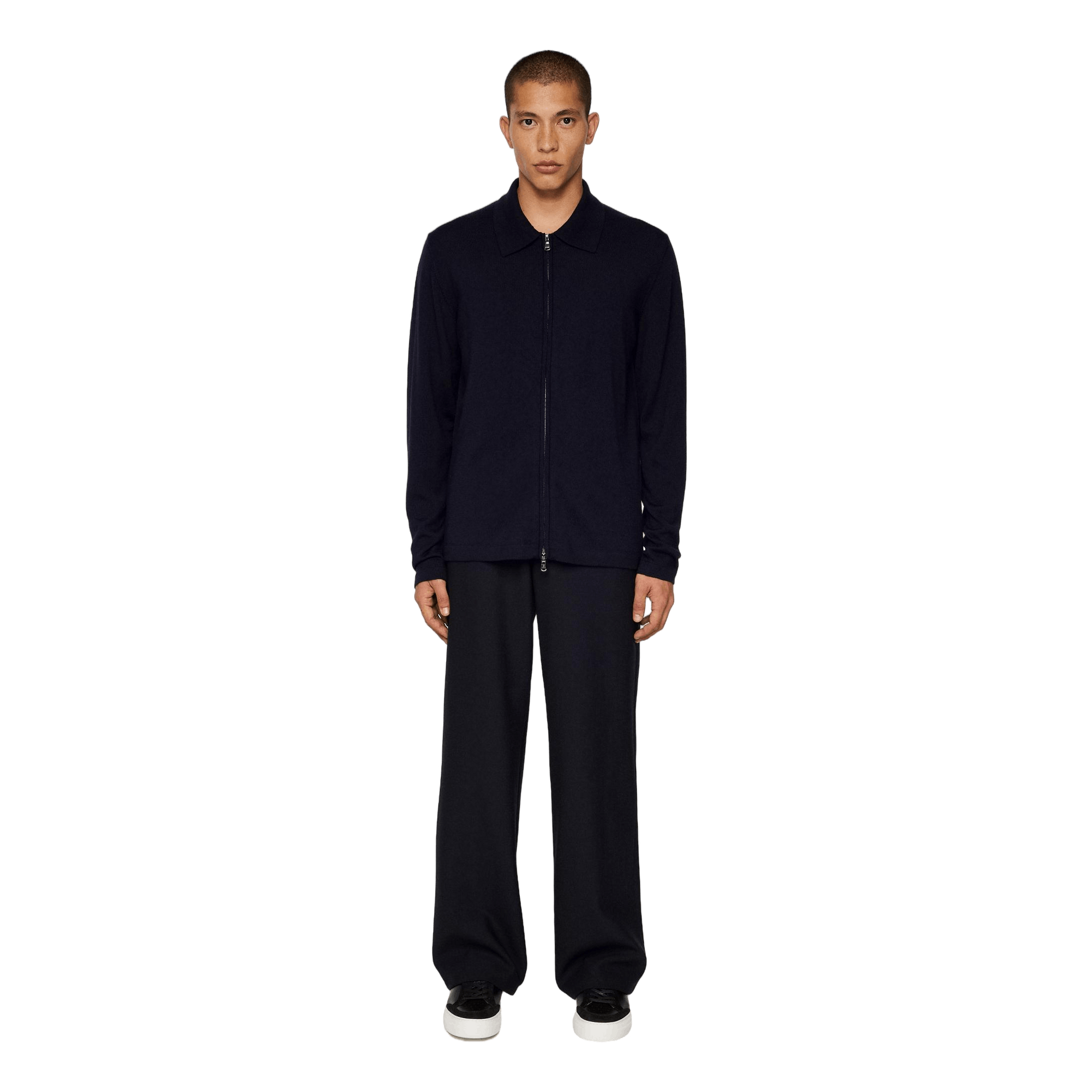 Kaleb Merino Zip Cardigan Jl Navy