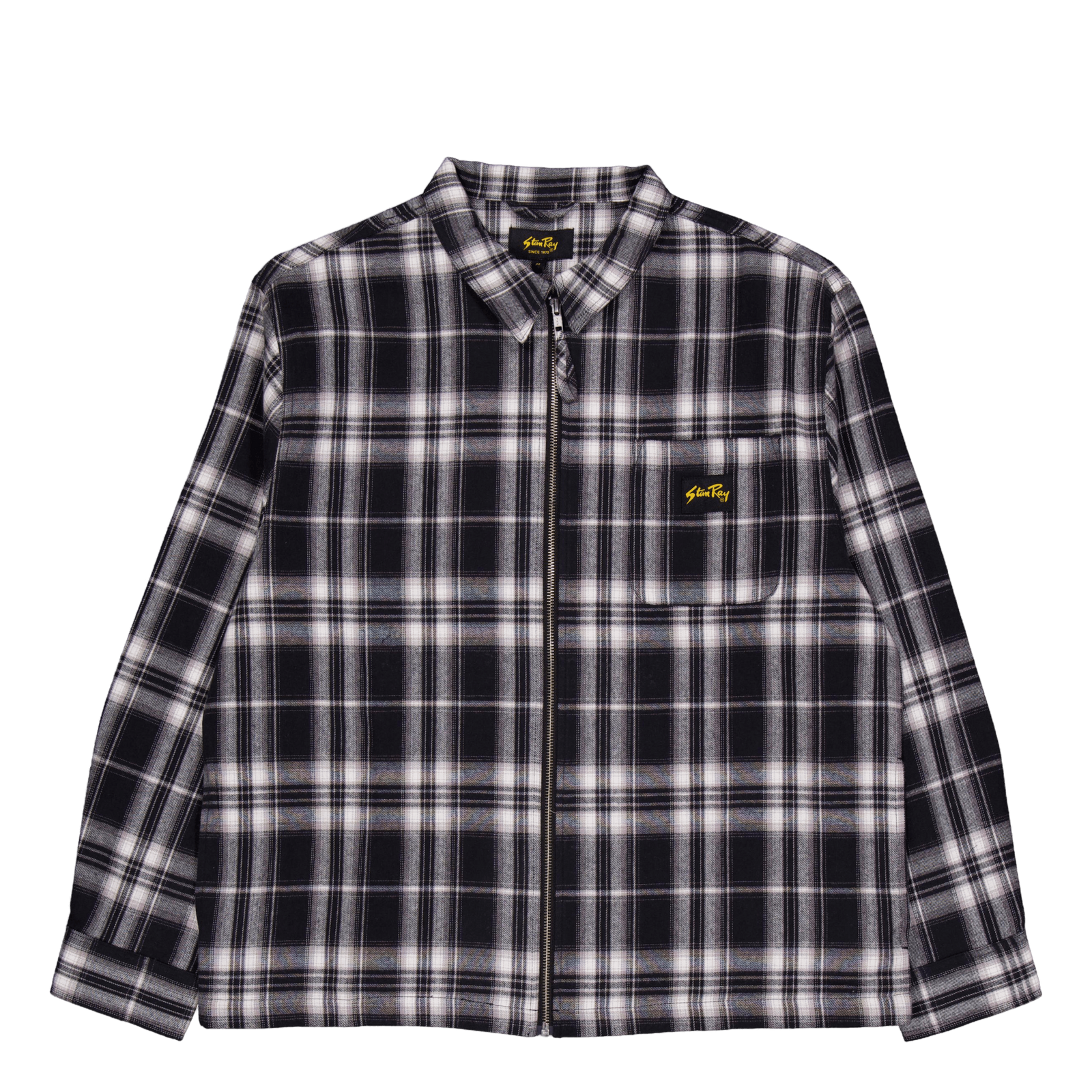 Zip Shirt Black Plaid