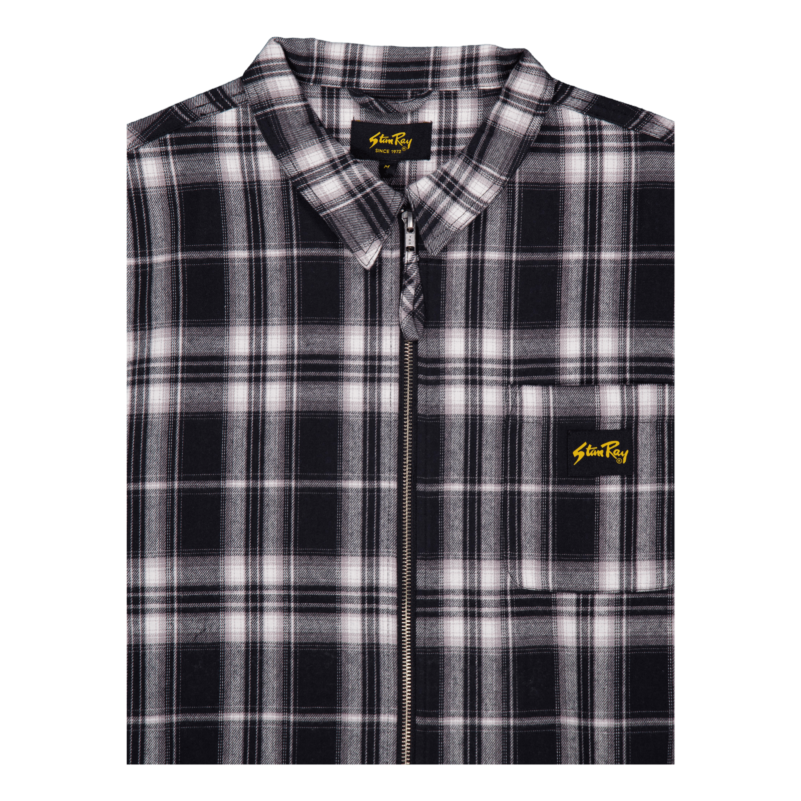 Zip Shirt Black Plaid