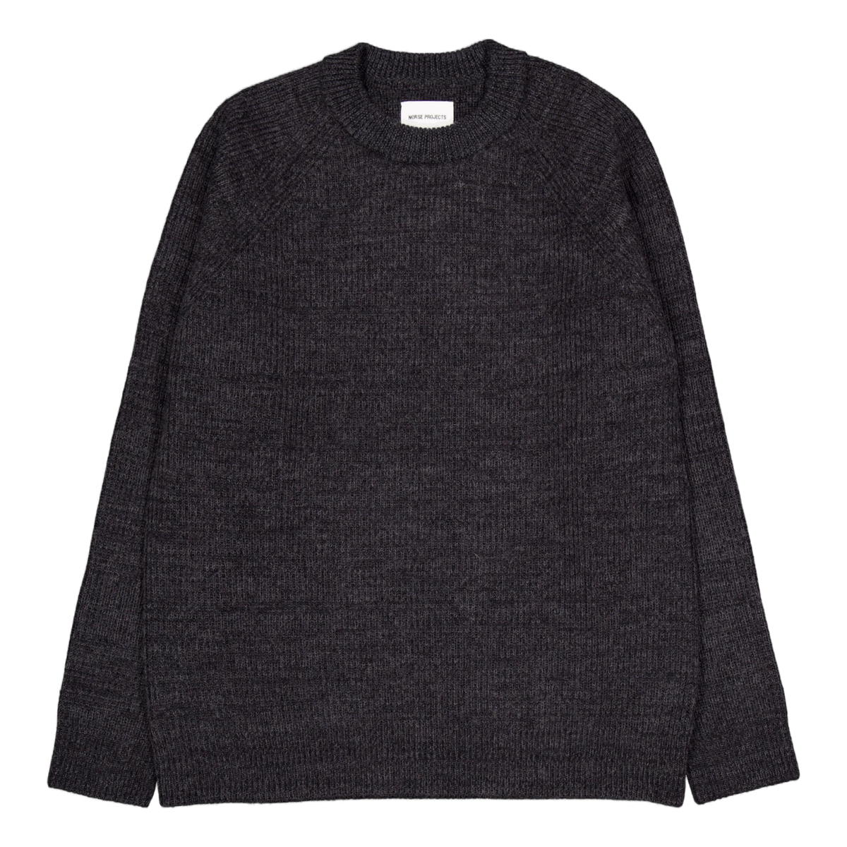 Roald Wool Cotton Rib Sweater 1600 Dark Grey Melange