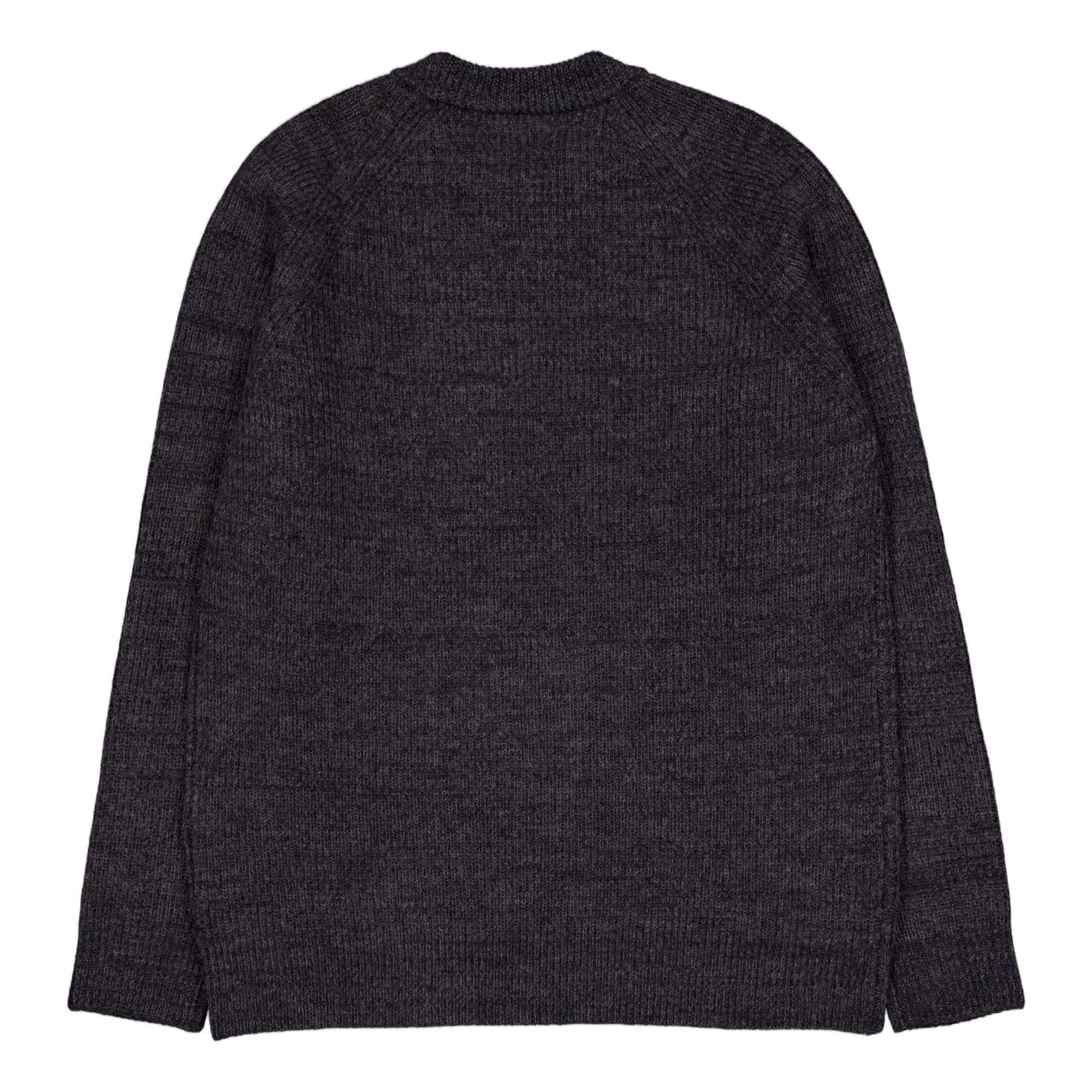 Roald Wool Cotton Rib Sweater 1600 Dark Grey Melange