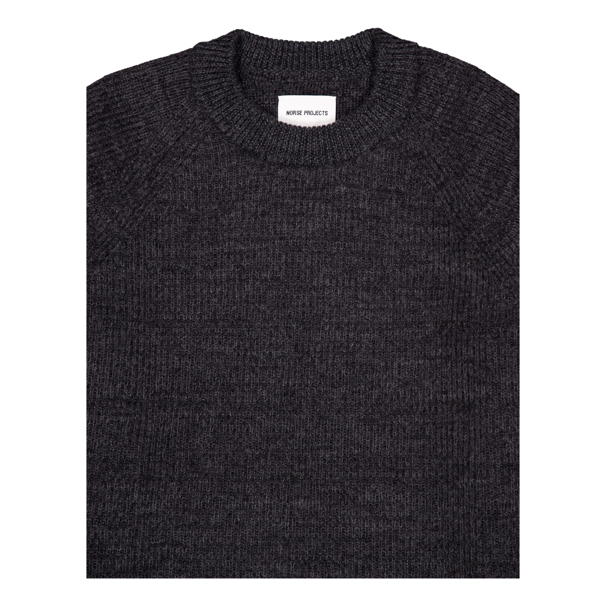 Roald Wool Cotton Rib Sweater 1600 Dark Grey Melange