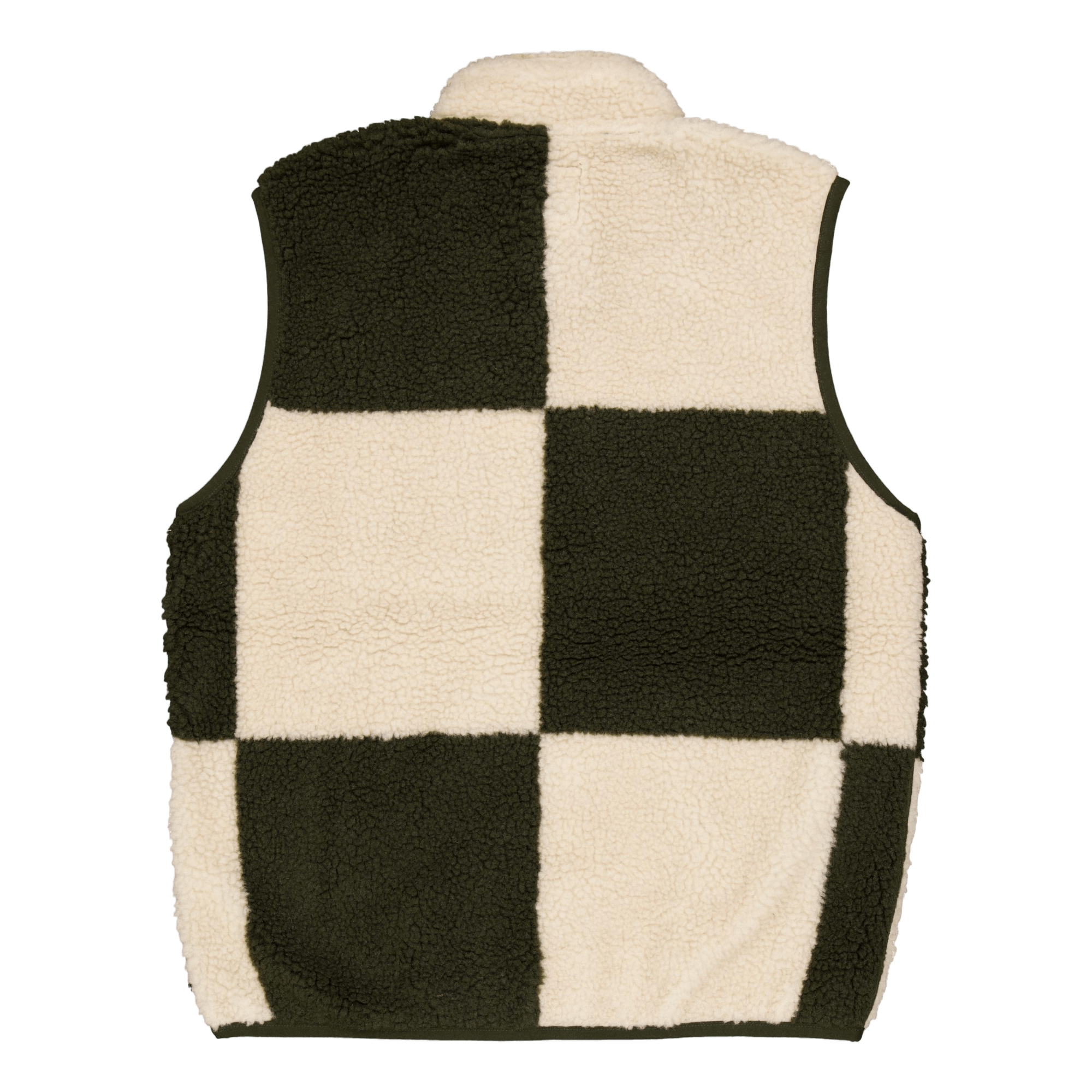 Checkered Sherpa Vest Natural / Olive Check