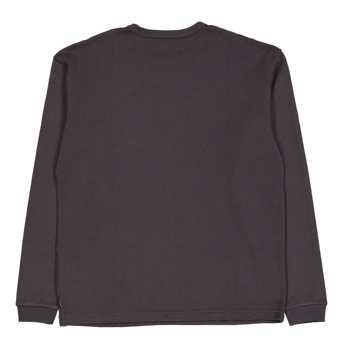 Honeycomb Fabric Crewneck Ls Charcoal