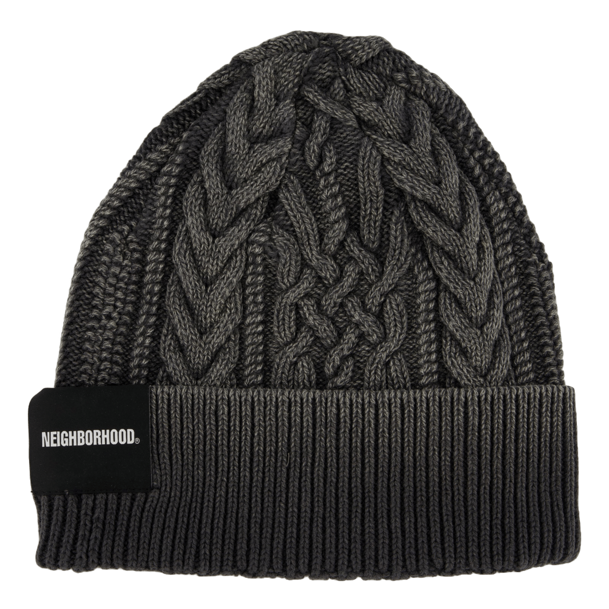 Washed Cable Beanie Black