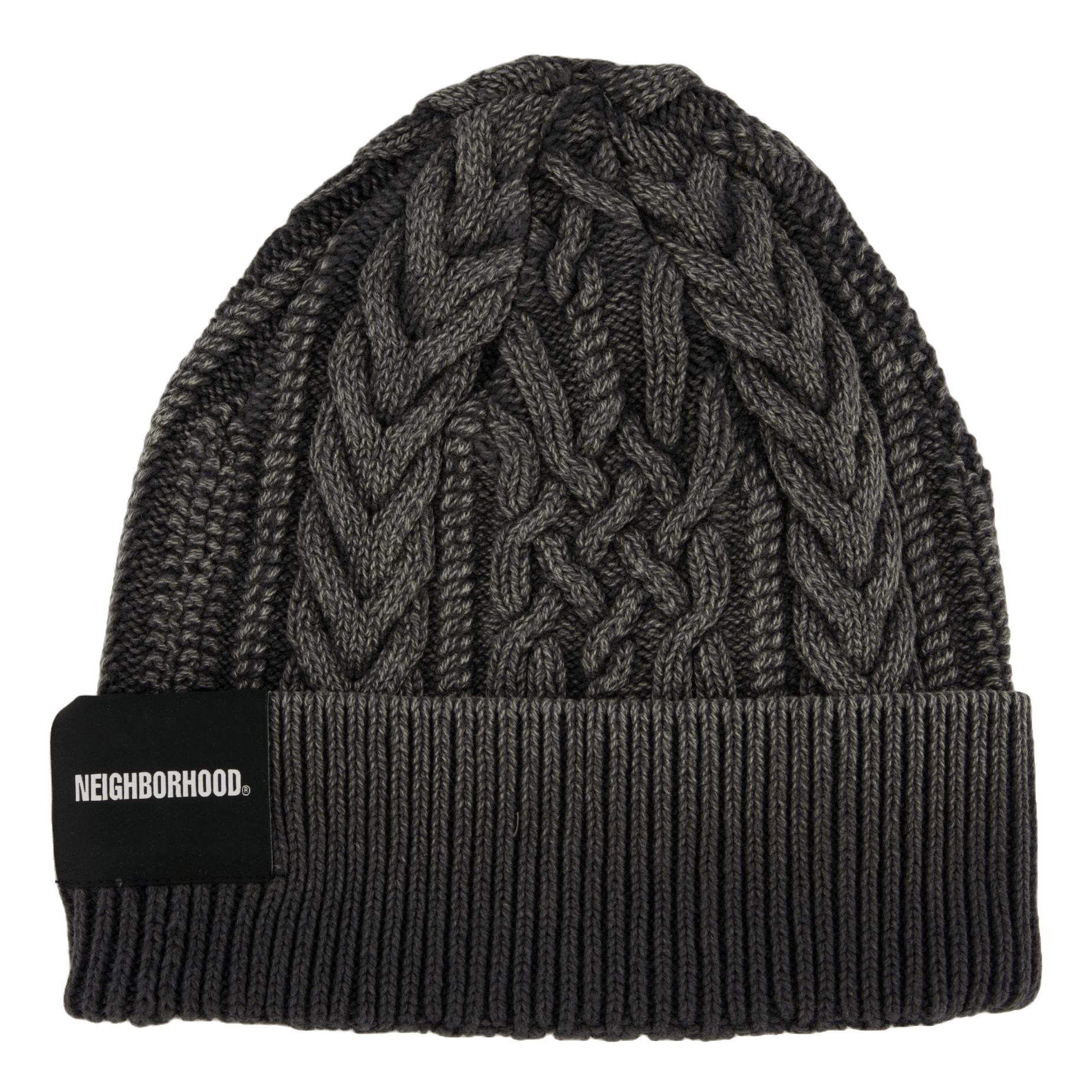 Washed Cable Beanie Black