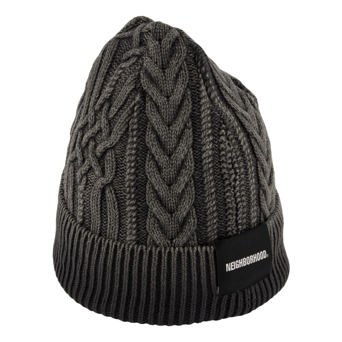 Washed Cable Beanie Black