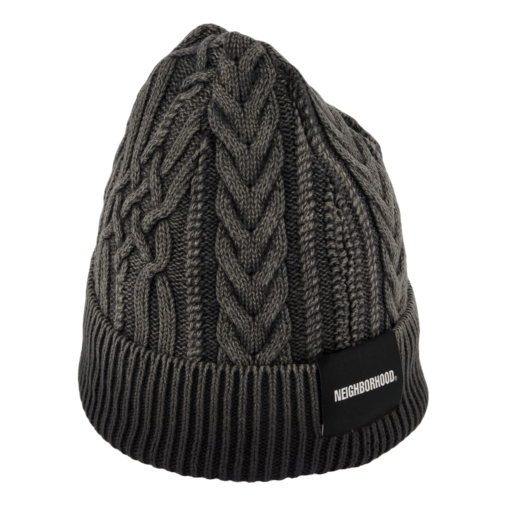 Washed Cable Beanie Black