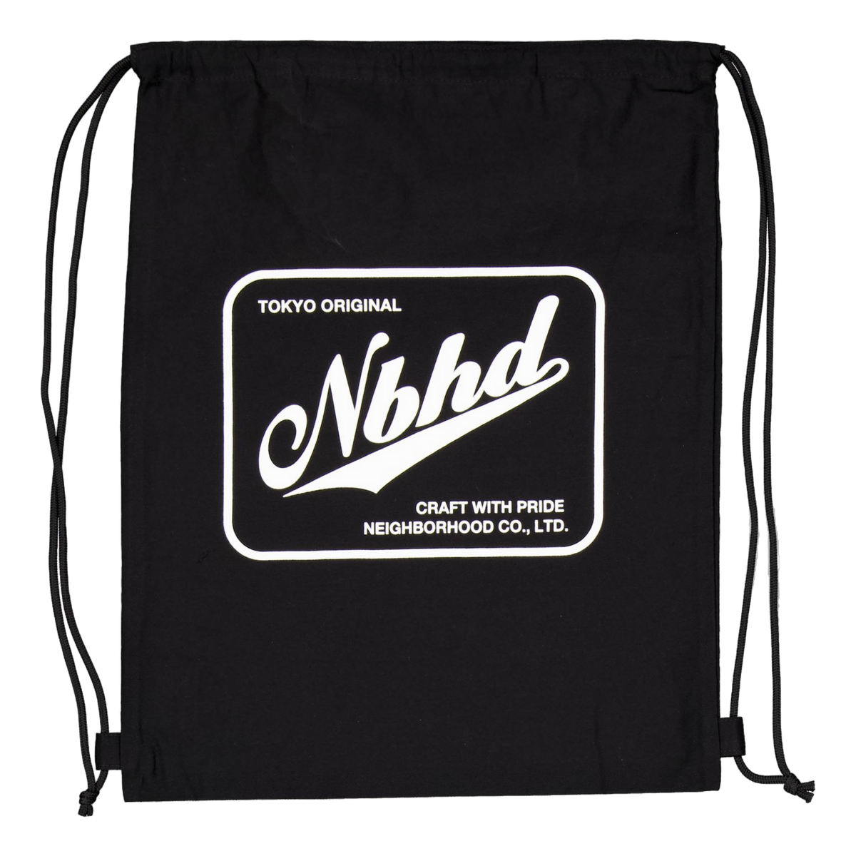 Logo Drawstring Tote Bag Black