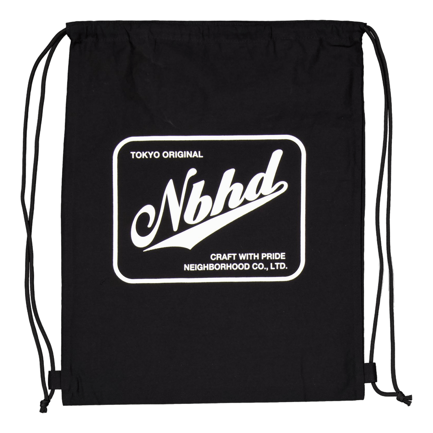 Logo Drawstring Tote Bag Black