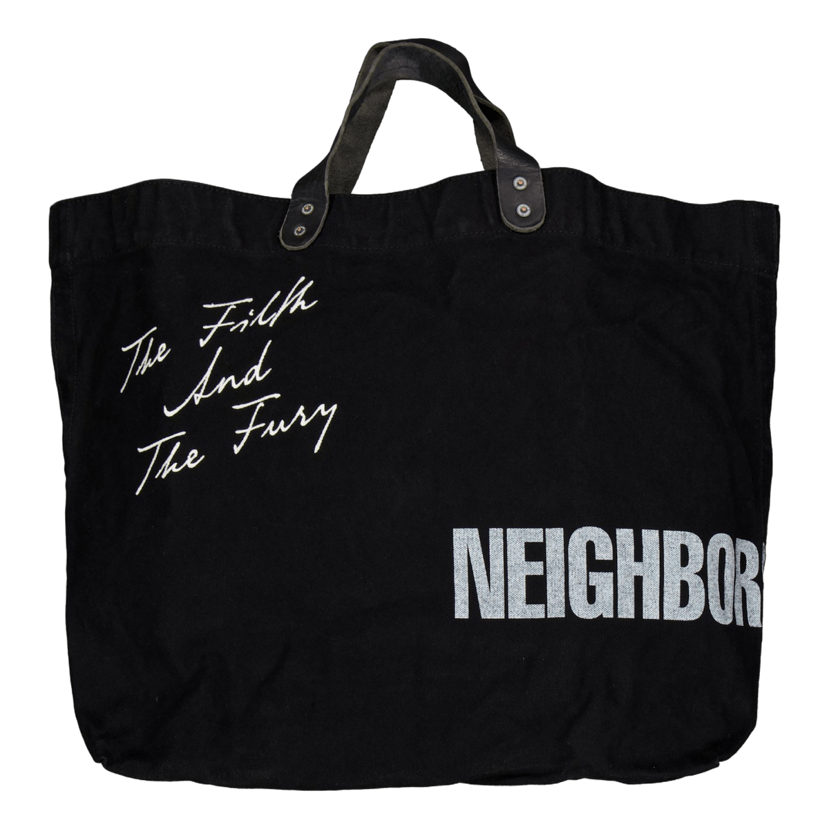 Washed Canvas Tote Bag Black