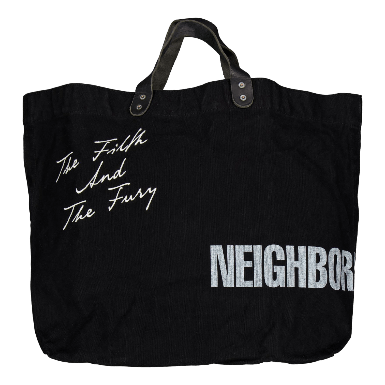 Washed Canvas Tote Bag Black