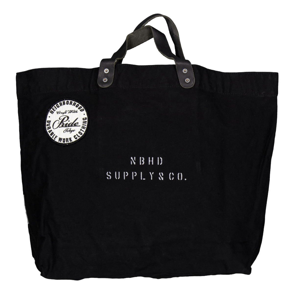 Washed Canvas Tote Bag Black