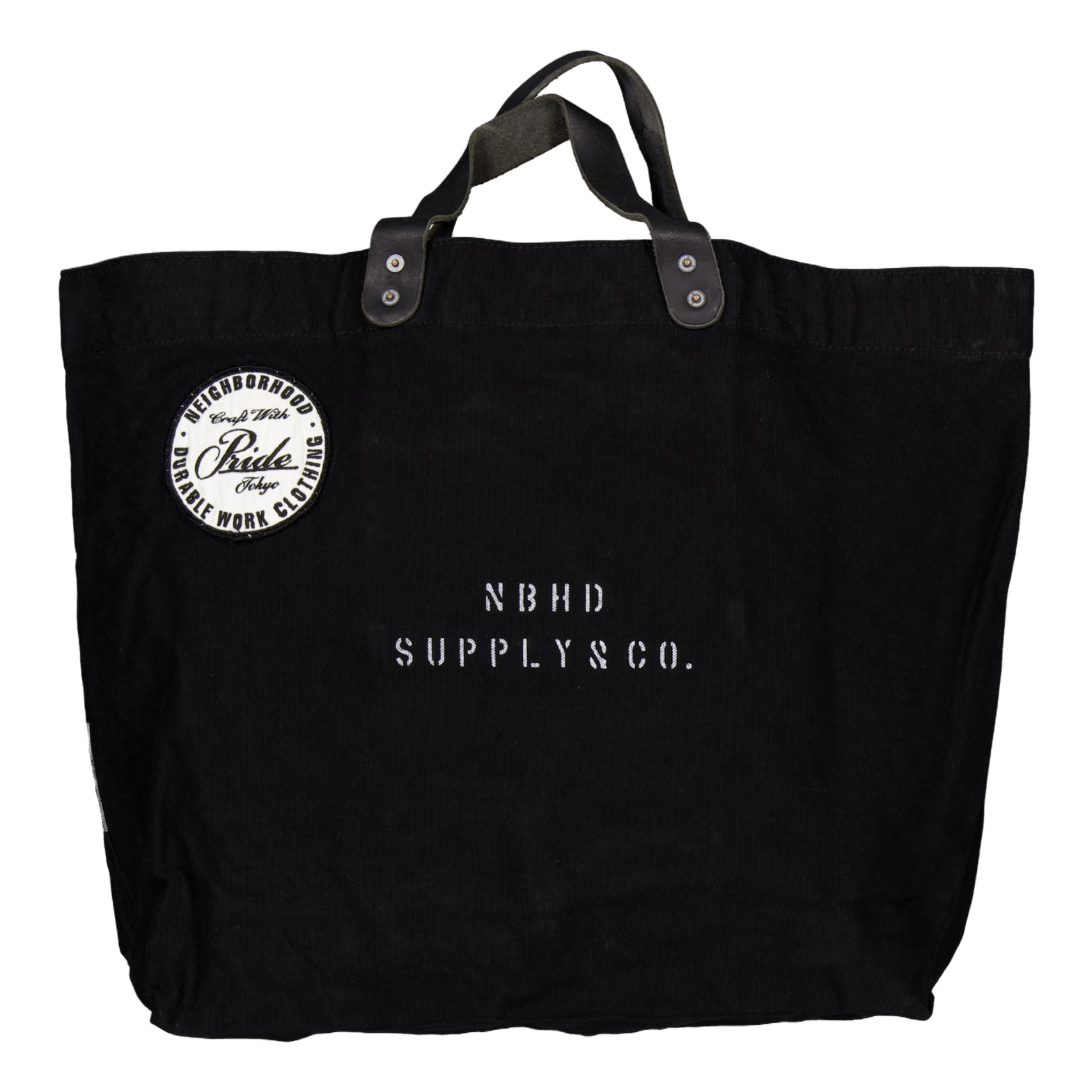 Washed Canvas Tote Bag Black